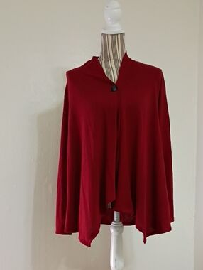 Sedona Rust One Button Long Sleeve Shawl Cardigan Size S